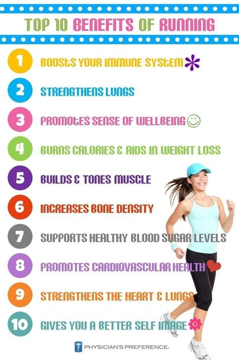 Top 10 Benefits of Running | Benefits of running, Health and fitness ...