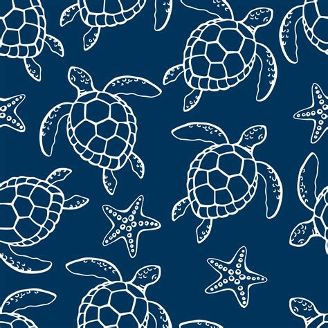 Seamless pattern with sea turtle. Sea or ocean underwater life background 7119344 Vector Art at ...