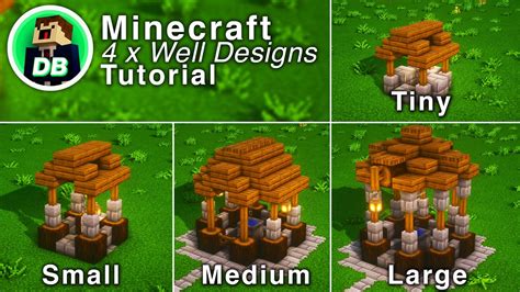 Minecraft: 4 Well Designs of Increasing Size (tutorial) - YouTube