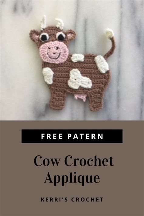 Crochet Cow Pattern | Crocheted cow pattern, Crochet applique patterns ...