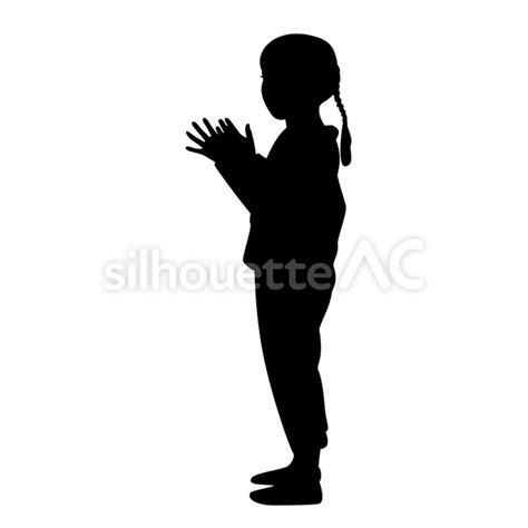 A girl clapping her hand 147137 - Free Download - silhouetteAC