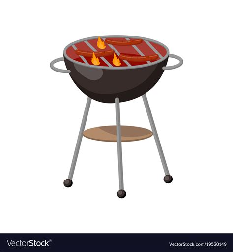 Bbq Grill With Fire Icon Cartoon Style Royalty Free Vector | Bbq Grill Fire | giganet.sampa.br