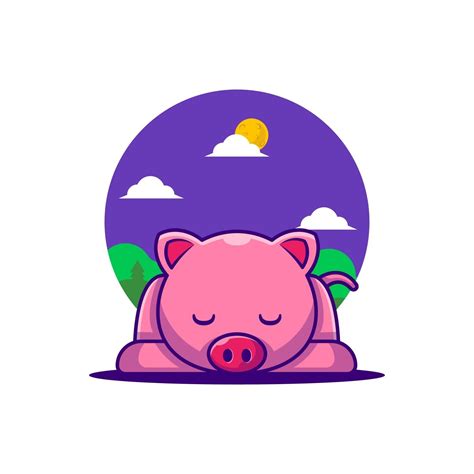 Cute Sleeping Pig Cartoon Illustration 3456614 Vector Art at Vecteezy