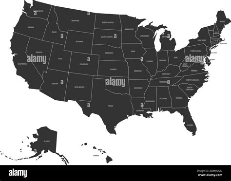 Map of USA with state names Stock Vector Image & Art - Alamy