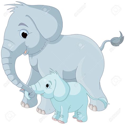 Baby elephant linked with mom clipart - Clip Art Library