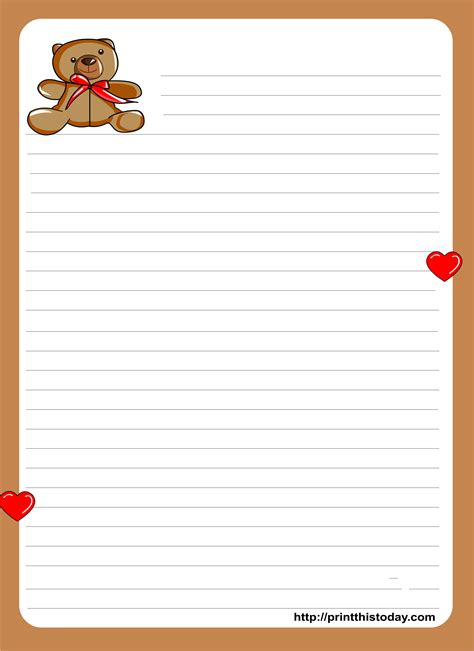 Letter Writing Template Printable