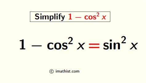 Simplify 1-cos^2x | 1-cos^2x Formula - iMath