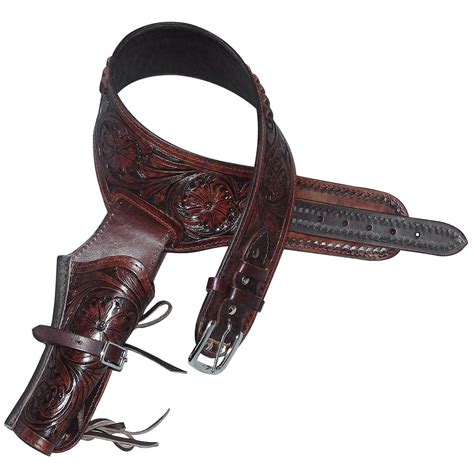 52 In Hilason Western Right Hand Gun Holster Rig 22 Cal Leather Cowboy ...