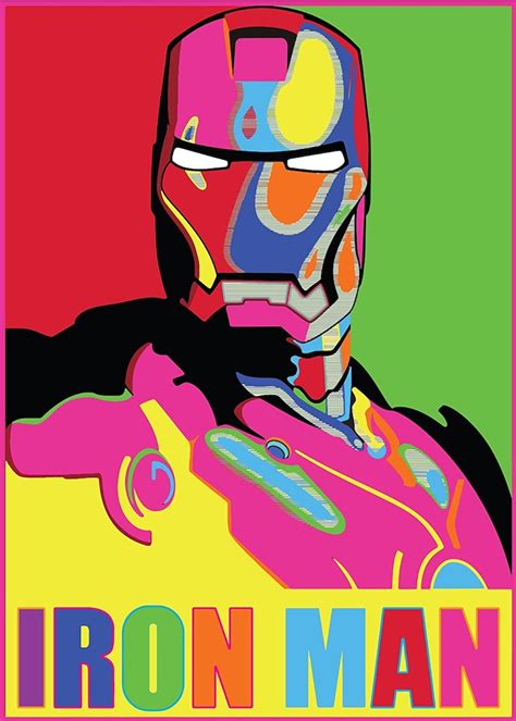 Iron Man HOPE POP ART Marvel Poster Large A1 Captain America | Etsy