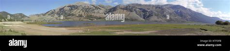 panoramic view of the highest peaks of Matese National Park and Lake Matese.campania.italy Stock ...