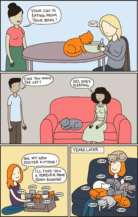 187 Hilarious Comics That Reveal The Reality Of Living With Cats | Bored Panda