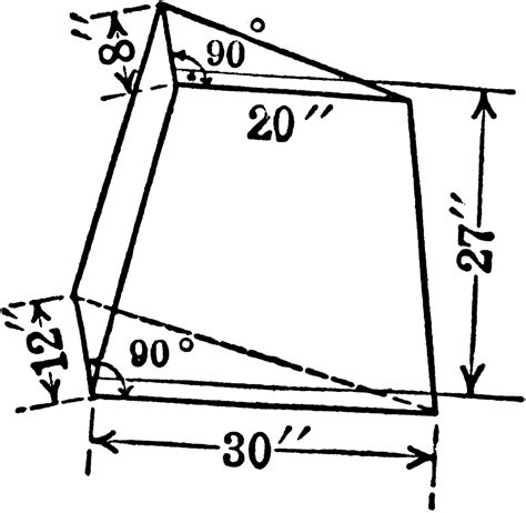 Pyramid Frustum With Triangular Bases and Height of 27 inches | ClipArt ETC