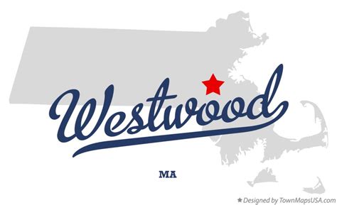 Map of Westwood, MA, Massachusetts