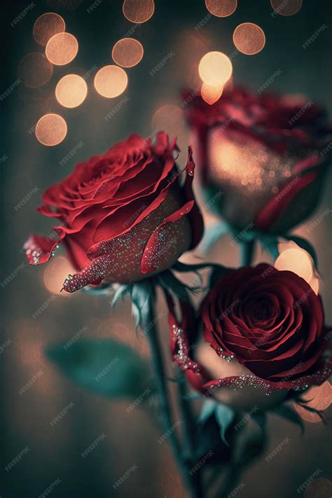 Premium AI Image | Red roses bouquet wallpaper