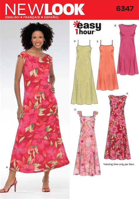 New Look Sewing Pattern 6347: Misses Dresses, Size A, A (A (10-12-14-16 ...