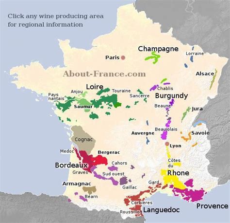 Map of French vineyards - wine growing areas of France #InVinoVeritás ...