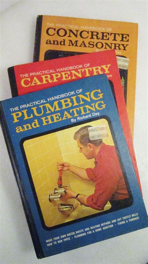 Three 1960s Books, Practical Handbook of Plumbing, Carpentry, Concrete ...