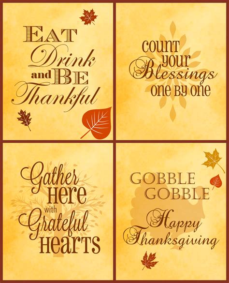 Free Thanksgiving Printables 4 Pack - Serendipity and Spice