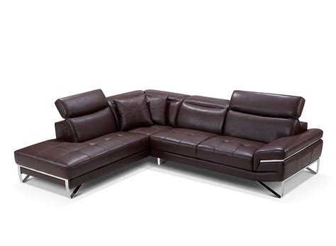 Modern Brown Leather Sectional Sofa EF194 | Leather Sectionals