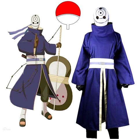 Naruto Shippuden Uchiha Obito Cosplay Costume with Mask