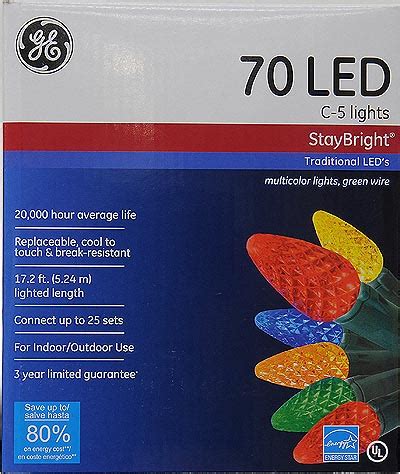 StayBright® 70ct. Multicolor C-5 LED String Lights-Christmas Lights - Walmart.com