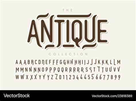 Antique style font design vintage alphabet Vector Image