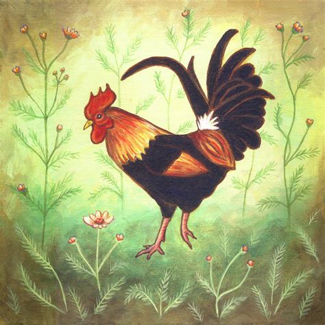 Folk Art Chicken Painting at PaintingValley.com | Explore collection of ...