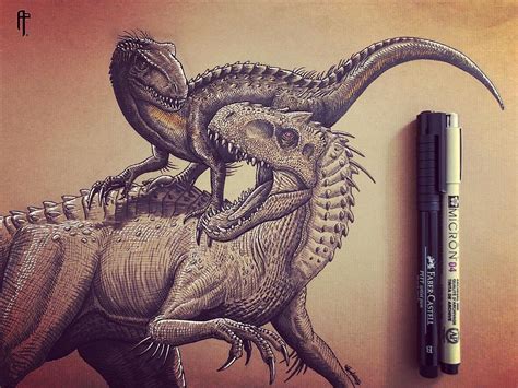 Indominus Rex Drawing Realistic - Color Itu Warna