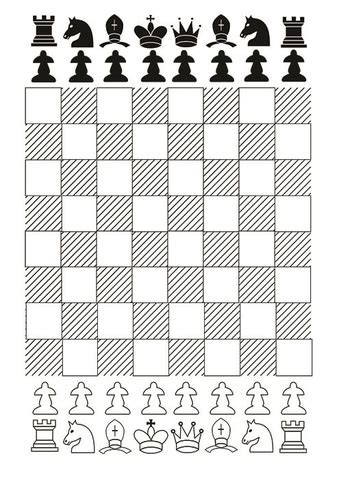 Chess Board with Chess Pieces Printable Template | Free Printable ...