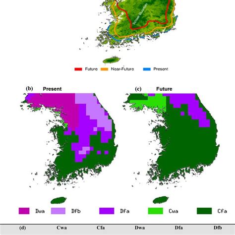 (a) Changes in the subtropical climate zone based on the Trewartha ...