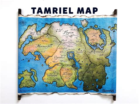 Map of Tamriel Skyrim Map TES Map the Tamriel Empire Map - Etsy Australia