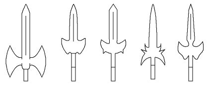 Polearms used in Nethack