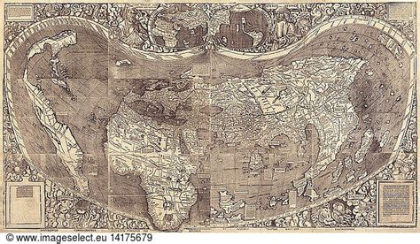 Martin Waldseemüller World Map Martin Waldseemüller World Map, 1507,1500s,1507,cartographer ...