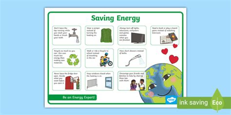 Energy Saving Signs and Labels - Display Poster