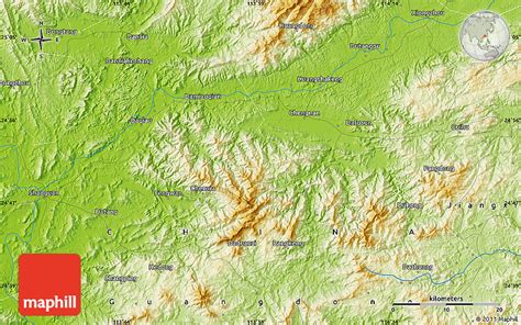 Physical Map of Shaoguan