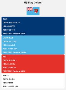 Fiji Flag Colors | HEX, RGB, CMYK, PANTONE COLOR CODES OF SPORTS TEAMS