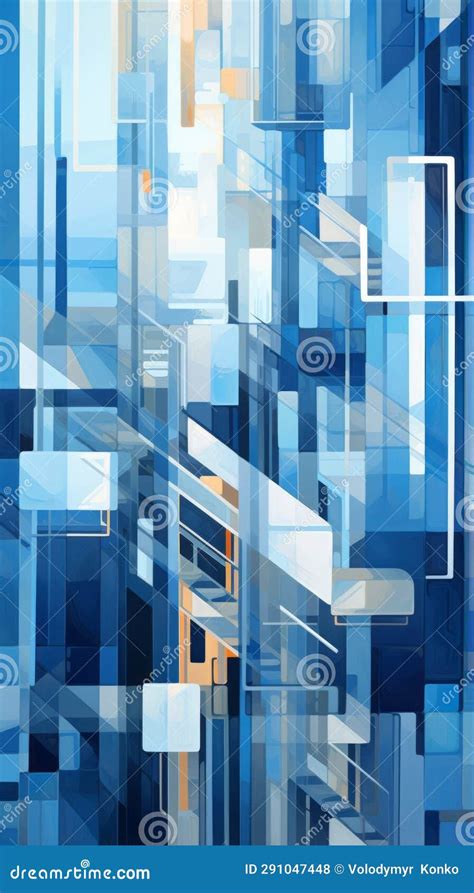 An Abstract Painting with Blue and White Squares Stock Illustration - Illustration of aesthetic ...