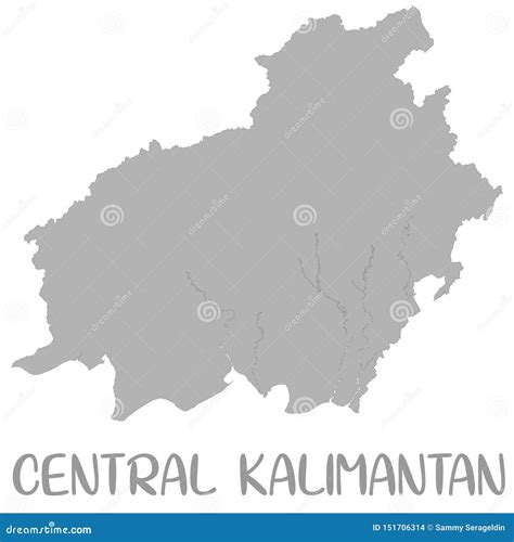 Central Kalimantan Map Vector | CartoonDealer.com #132079400