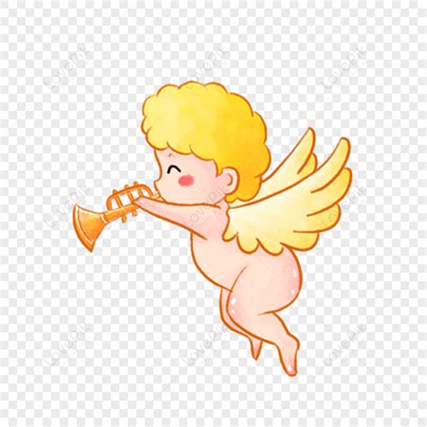 Little Angel Playing The Trumpet, Love, Angel, Trumpet Free PNG And ...