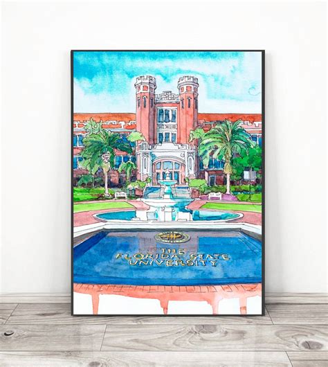 Florida State University Art Print Watercolor Painting - Etsy