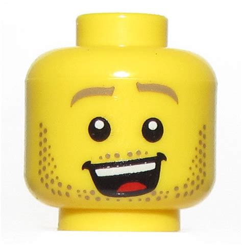 LEGO NEW DUAL SIDED MINIFIGURE HEAD WITH LARGE SMILE AND WORRIED LOOK ...