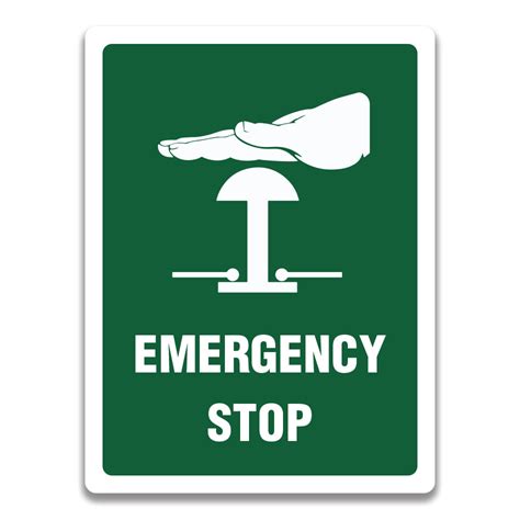 EMERGENCY STOP SIGN - Safety Sign and Label