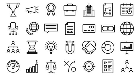 Business Line Icons 1500841 Vector Art at Vecteezy