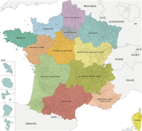 Carte de France Régions et départements