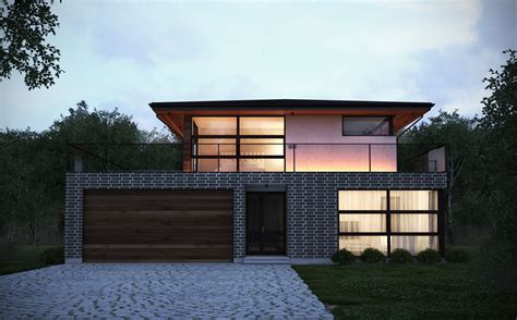 Modern House Plan with large balcony. House Plan CH238 House Plan