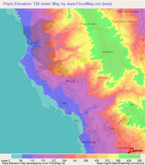 Elevation of Peyia,Cyprus Elevation Map, Topography, Contour