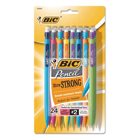 Bic Xtra-Strong Mechanical Pencil | 0.9 mm, HB (#2.5), Black Lead, Assorted Barrel Colors, 24 ...