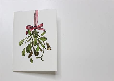 Mistletoe Watercolour Christmas Card Tutorial