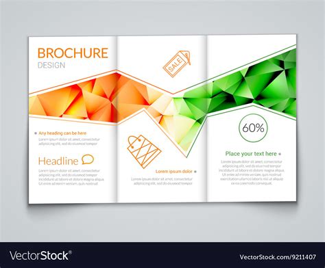 Tri-fold modern brochure design template Vector Image