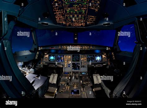 Airbus A330 Cockpit Night